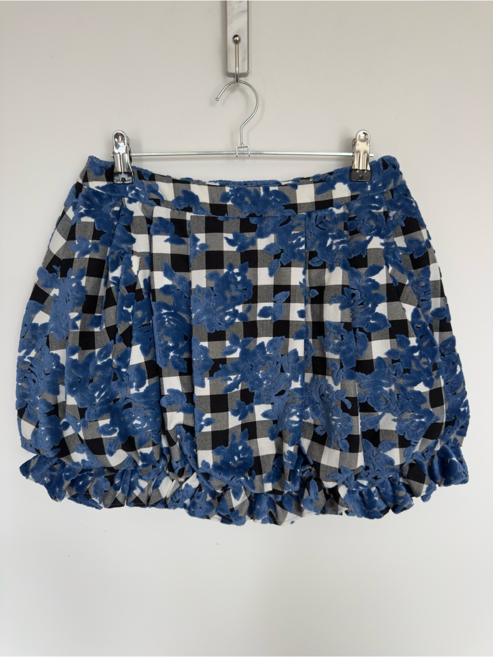 266. Beckerman Abstract Print Bubble Mini Skirt Blue Size Unknown